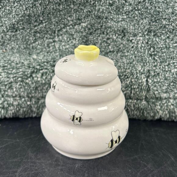 Vintage Miniature Honey Bee Honeybee Honey Pot Beehive Buttercup - Picture 2 of 11
